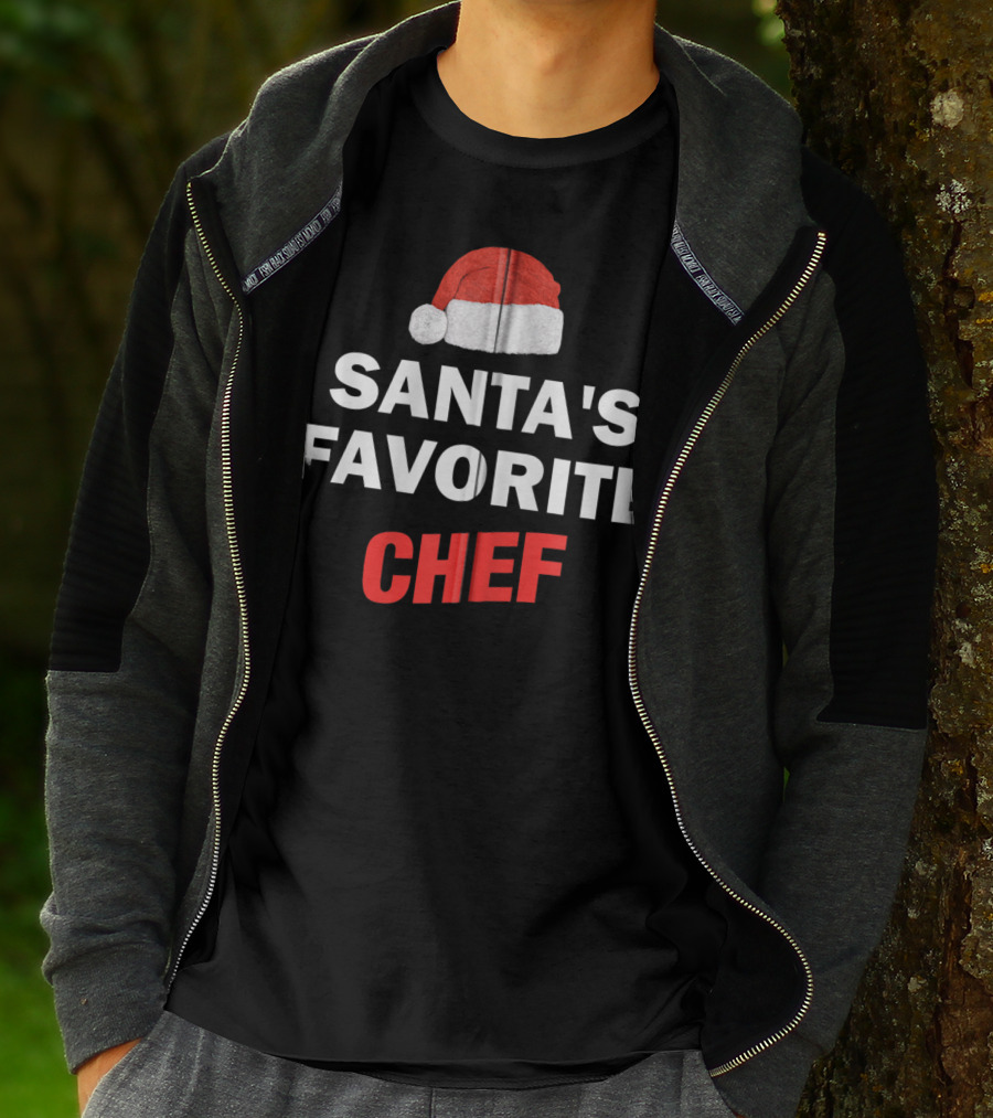 Santa's Favorite Chef Christmas Hat T-Shirt