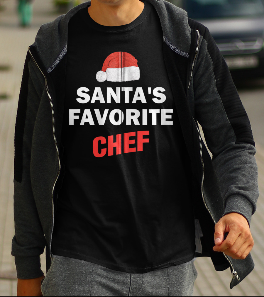 Santa's Favorite Chef Christmas Hat T-Shirt