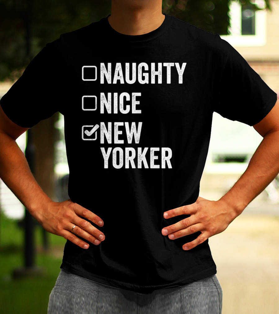 Santa's Naughty Nice New Yorker Checkbox Christmas List T-Shirt