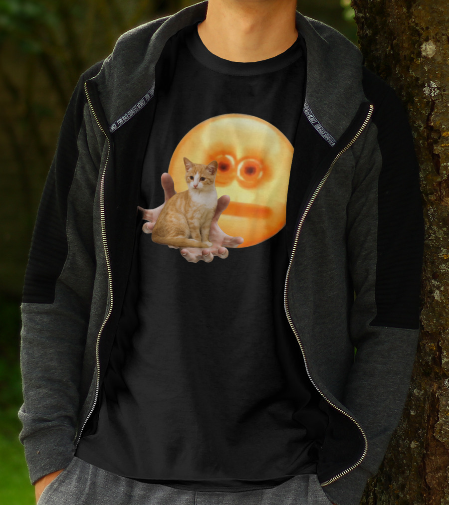 Screen Reaching Emoji Cat Meme Dank T-Shirt