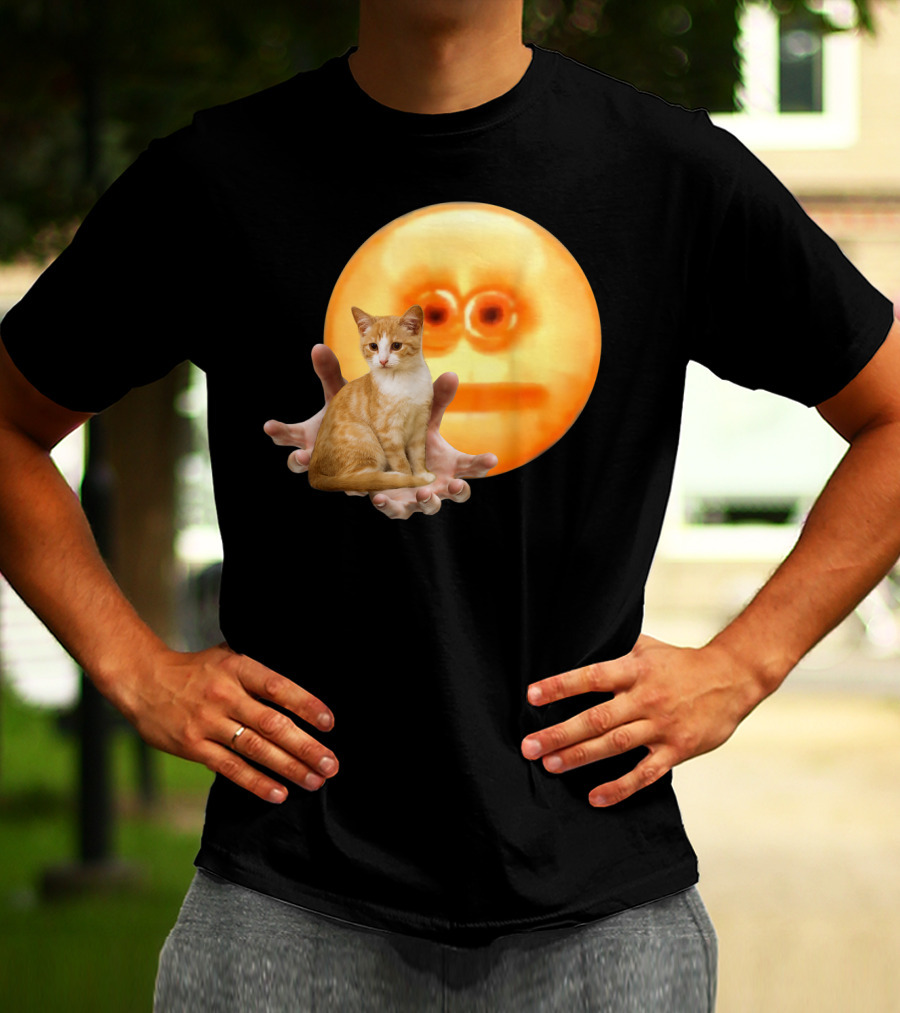 Screen Reaching Emoji Cat Meme Dank T-Shirt