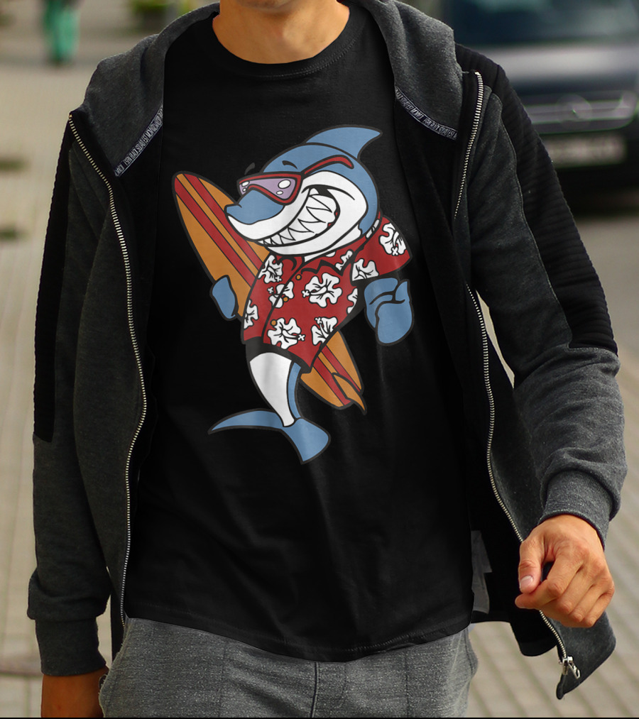 Shark Surf Hawaiian Surfing T-Shirt