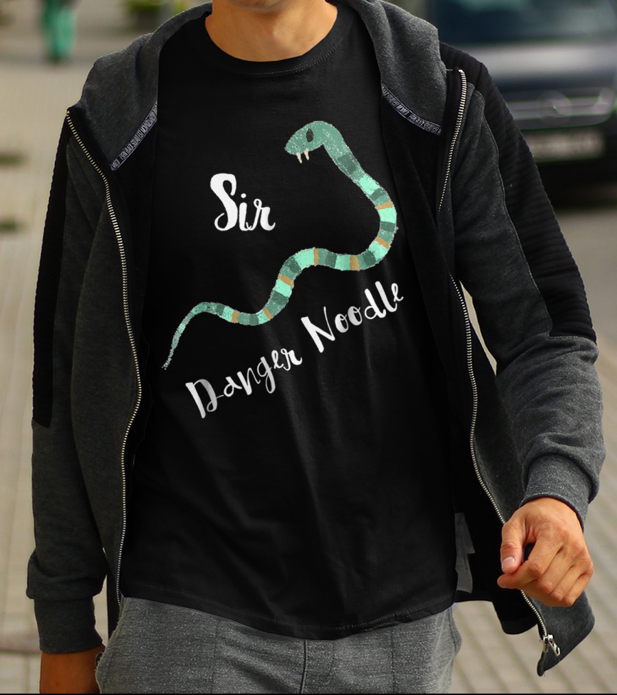 Sir Danger Noodle Snake Decor With Green Stripes T-Shirt