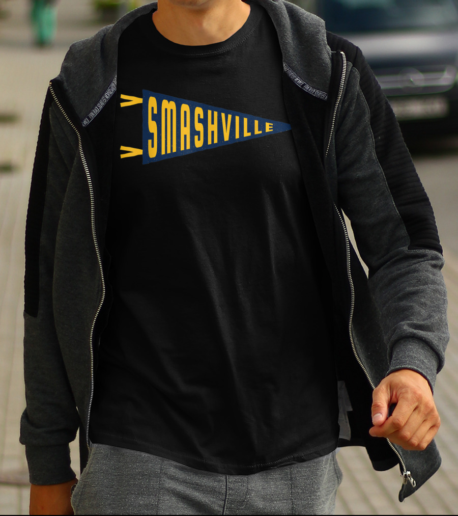 Smashville Pennant Flag Nashville Hockey T-Shirt