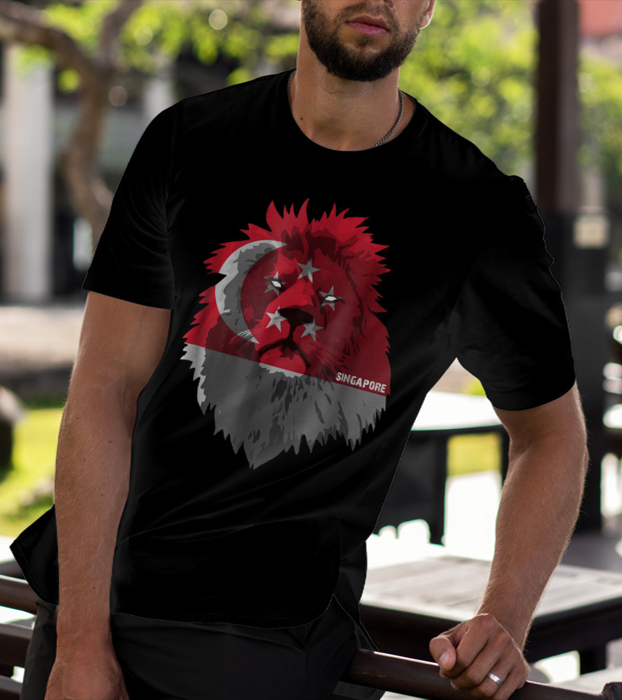 Singapore National Pride Lion Flag Soccer Team T-Shirt