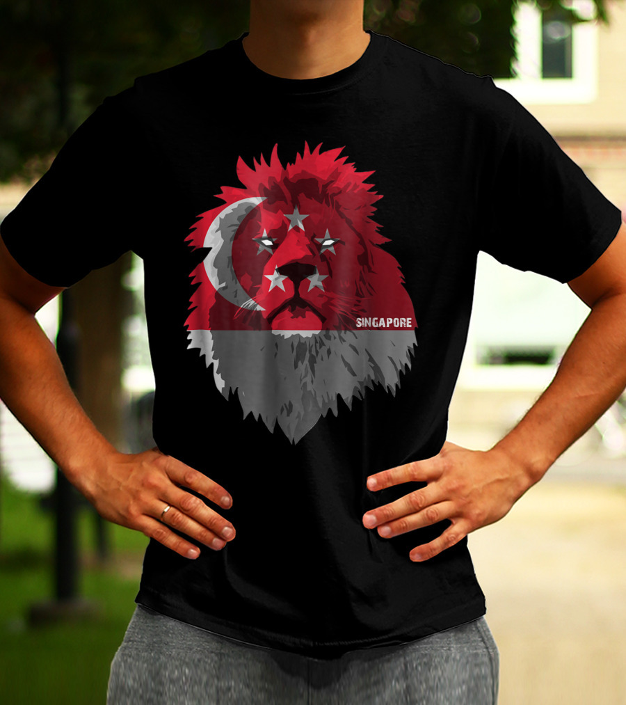 Singapore National Pride Lion Flag Soccer Team T-Shirt