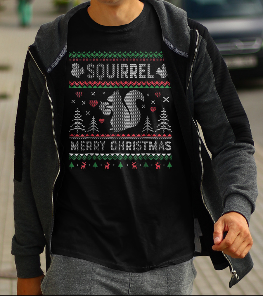 Squirrel Merry Christmas Funny Ugly ChristmasStyle T-Shirt