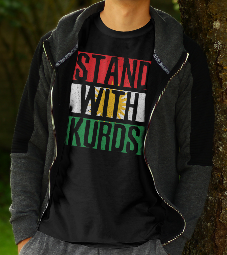 Stand With Kurds Free Kurdistan Kurdish Flag Colors T-Shirt