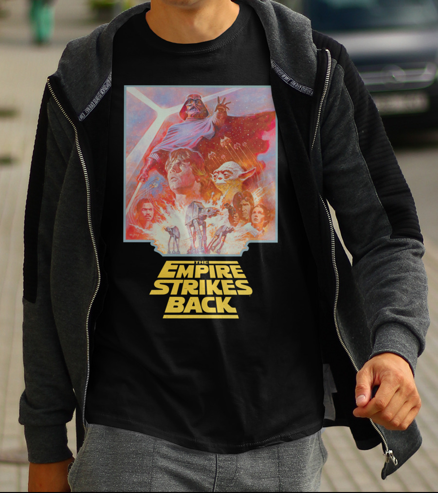 Star Wars The Empire Strikes Back Darth Vader Luke Skywalker Yoda AT-AT Walkers T-Shirt