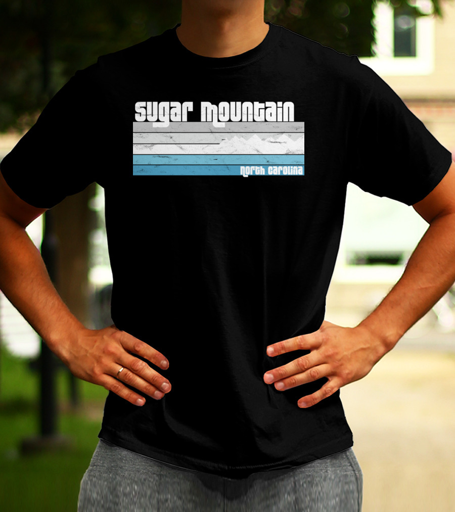 Sugar Mountain North Carolina Skiing Vintage Scenic T-Shirt