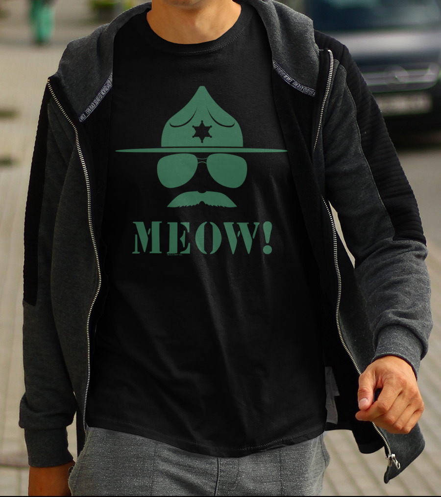 Super Troopers Meow Sheriff Hat And Aviators T-Shirt