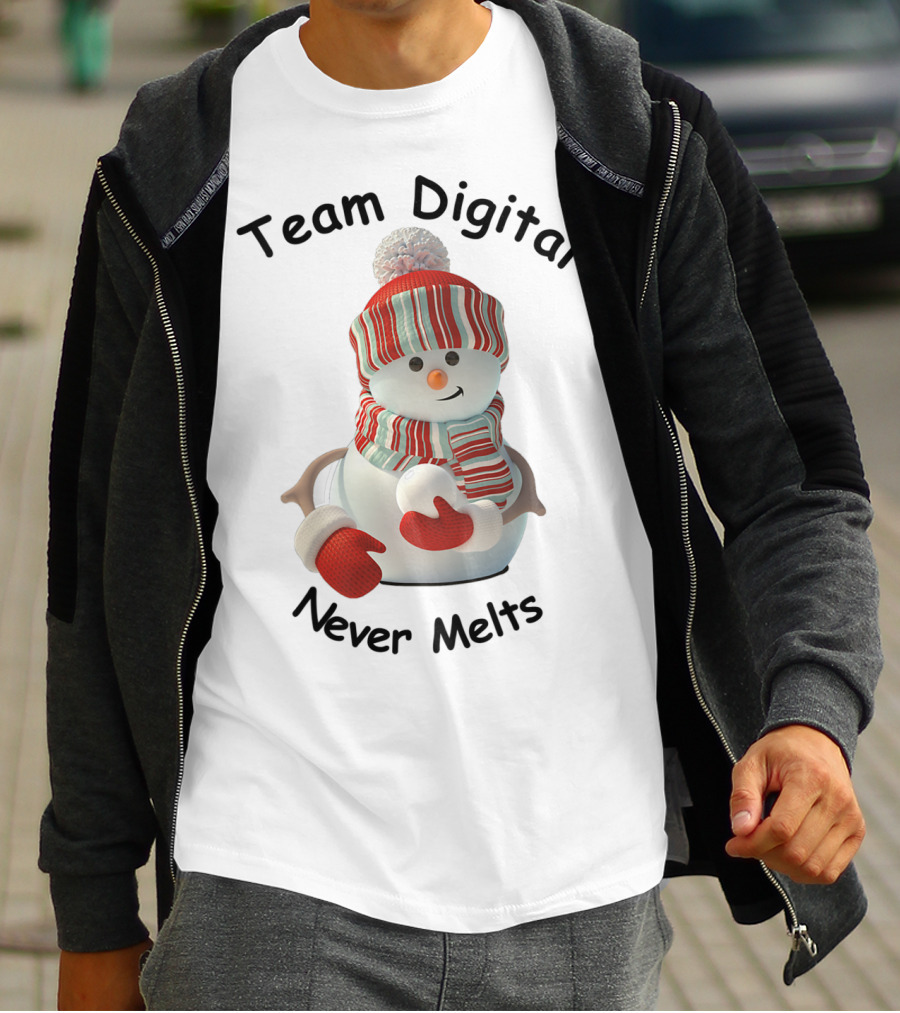 Team Digital Snowman Never Melts T-Shirt