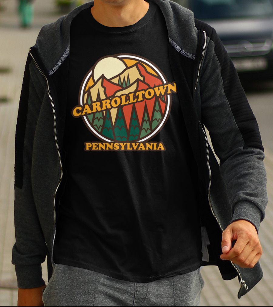 Carrolltown Pennsylvania Vintage Mountain Scene T-Shirt