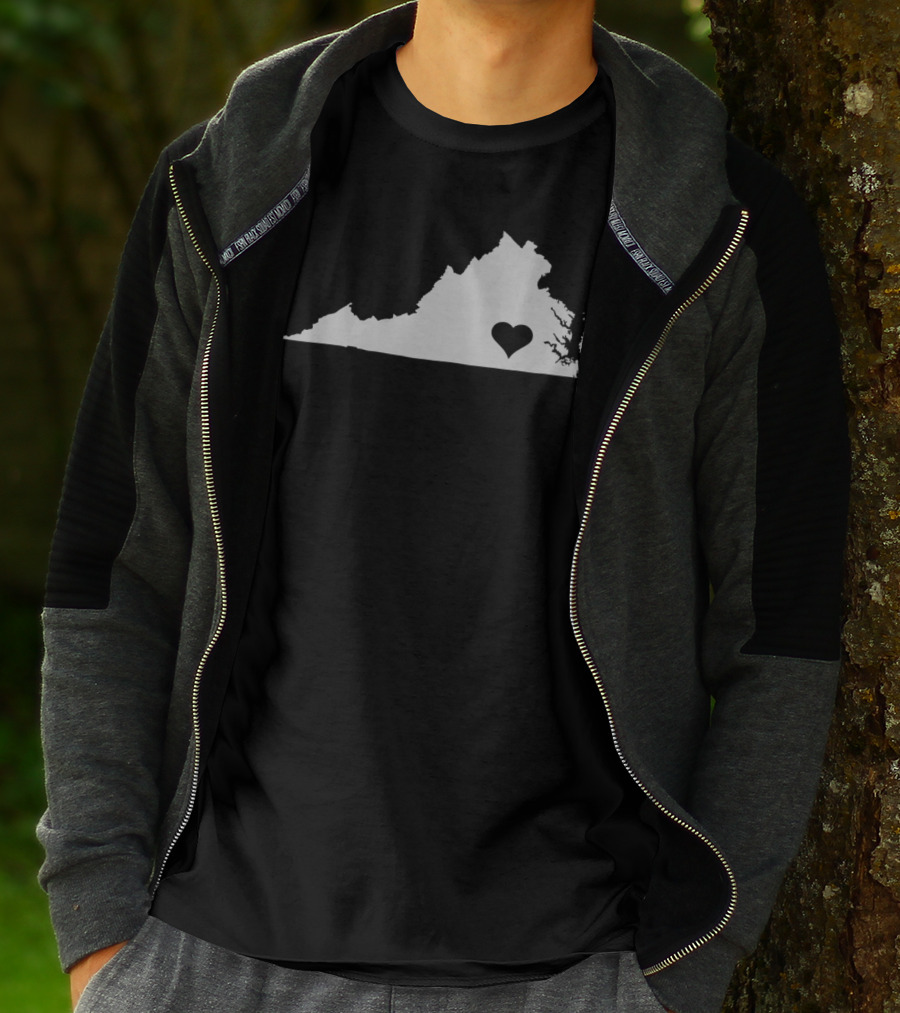 Virginia Love State Map Heart Home T-Shirt