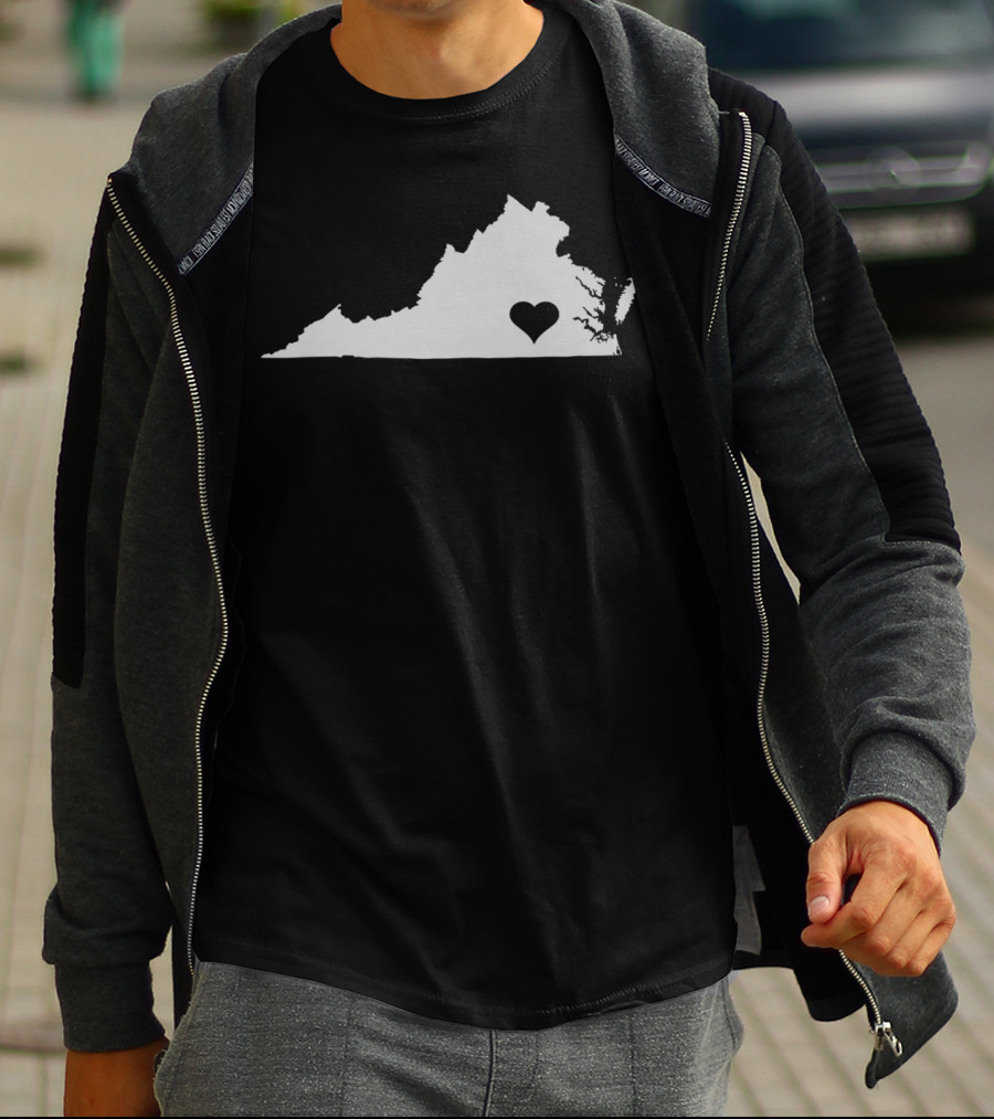 Virginia Love State Map Heart Home T-Shirt