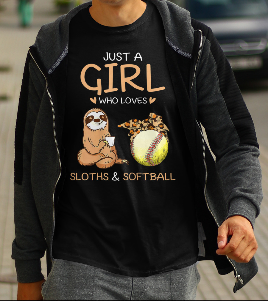 Just A Girl Who Loves Sloths And Softball T-Shirt