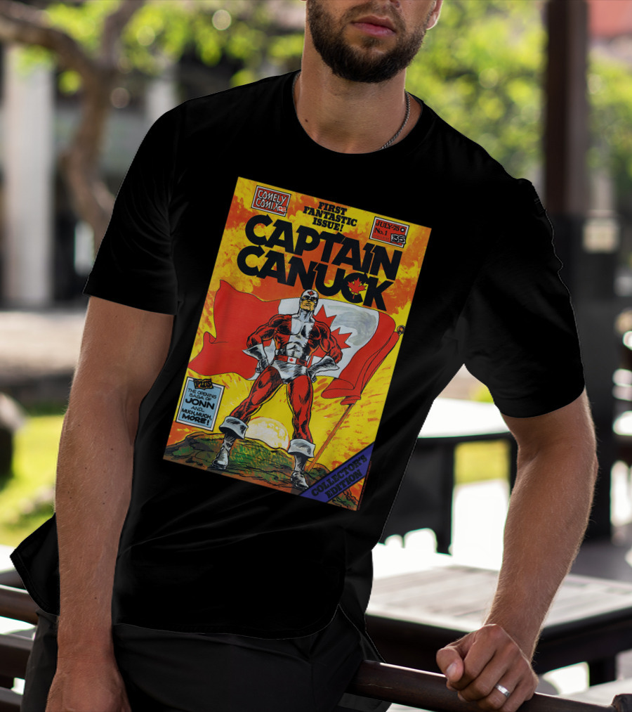 Comely Comix First Fantastic Issue Captain Canuck July 75 No. 1 Collector's Edition T-Shirt