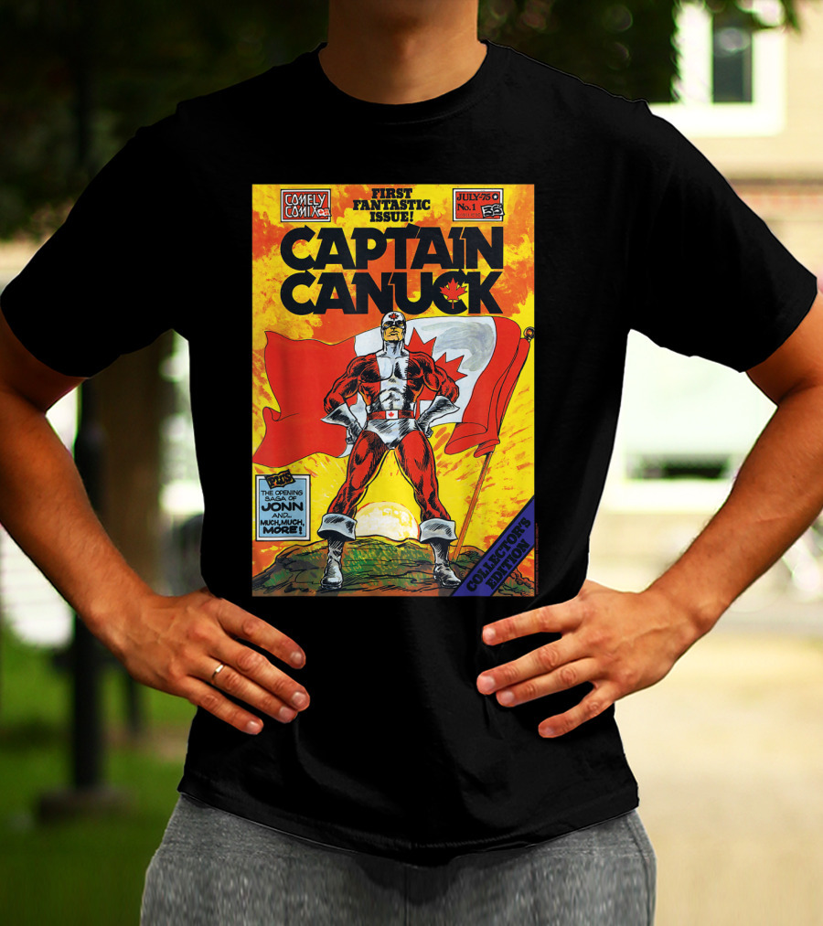 Comely Comix First Fantastic Issue Captain Canuck July 75 No. 1 Collector's Edition T-Shirt
