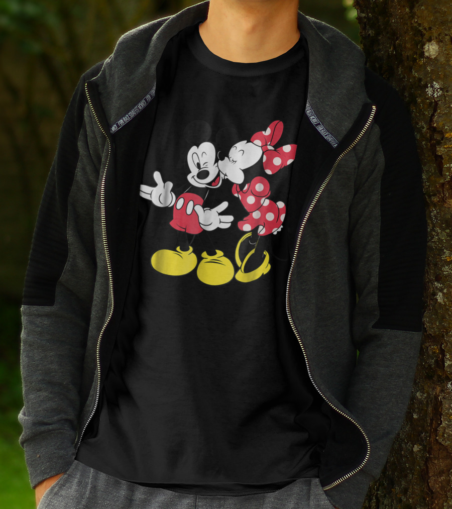 Disney Mickey And Minnie Mouse Classic Love Iconic Duo Bold Colors T-Shirt