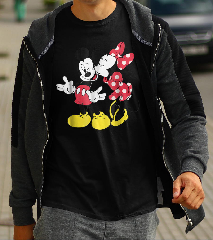 Disney Mickey And Minnie Mouse Classic Love Iconic Duo Bold Colors T-Shirt