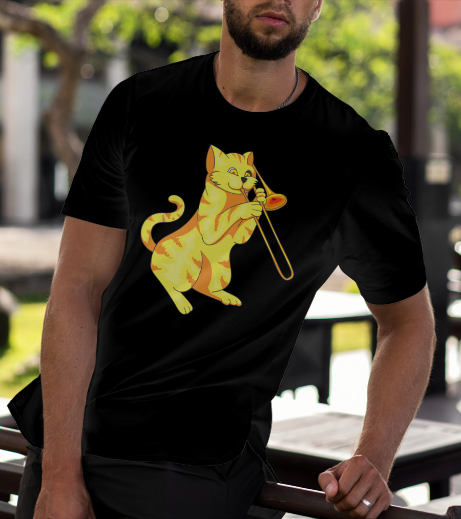 Cat Trombone Meow Music Collection T-Shirt