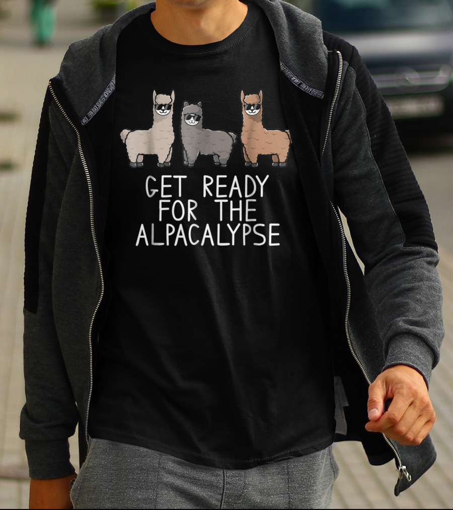 Get Ready For The Alpacalypse Funny Alpaca Trio T-Shirt