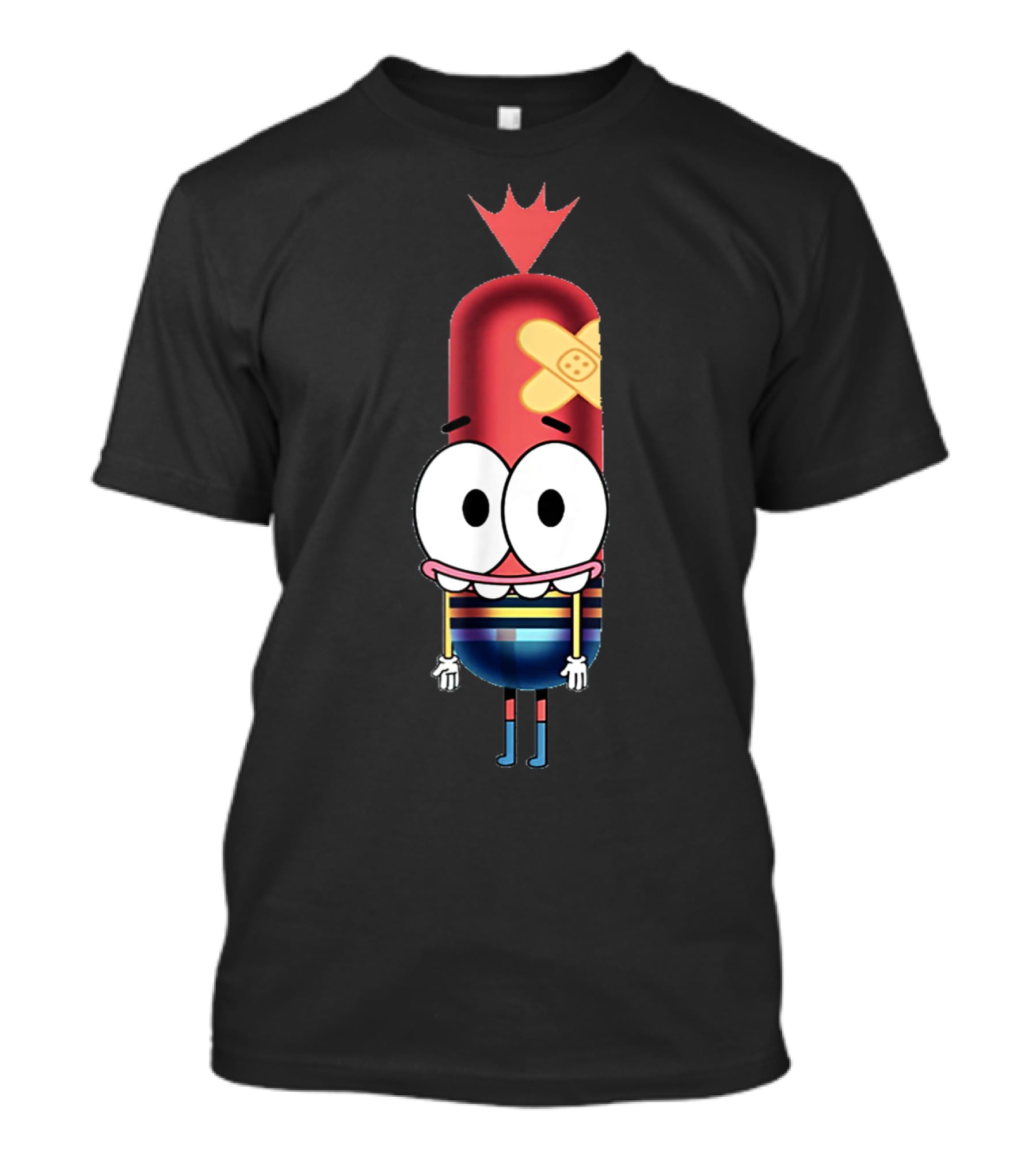 Funny Silly Idea Pinky Hotdog Cartoon Character T-Shirt
