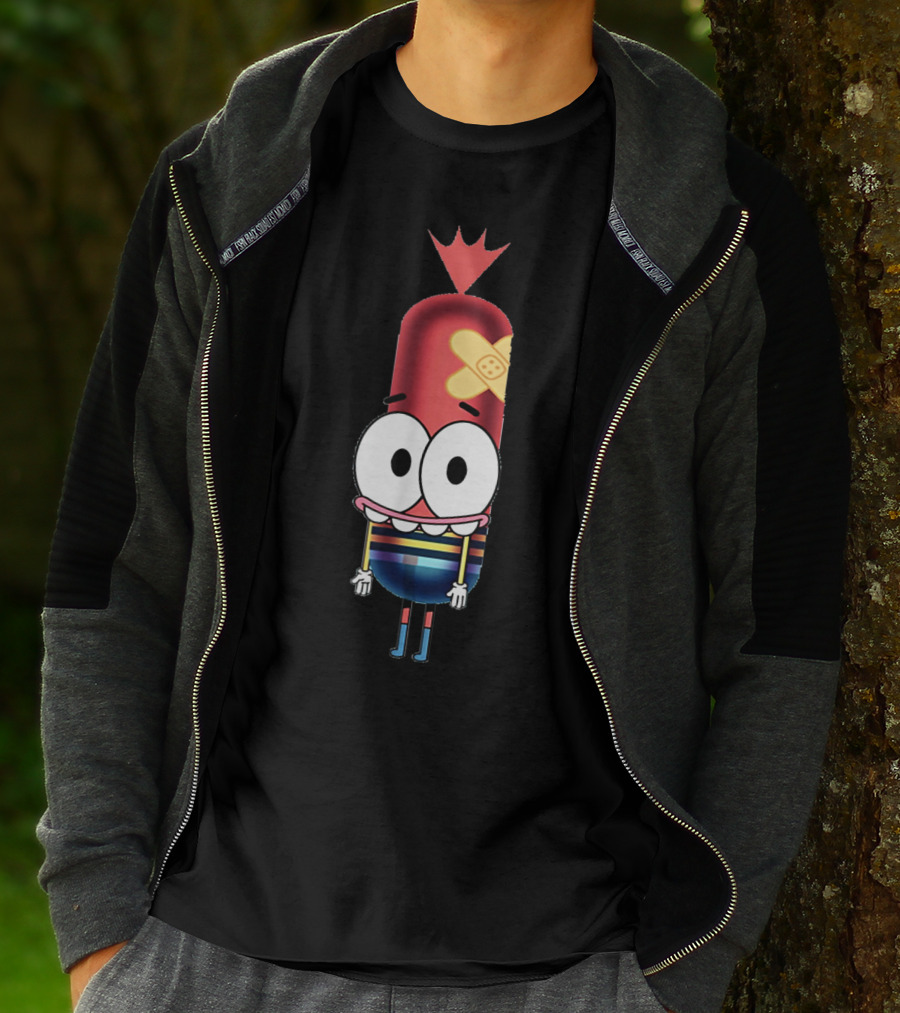 Funny Silly Idea Pinky Hotdog Cartoon Character T-Shirt