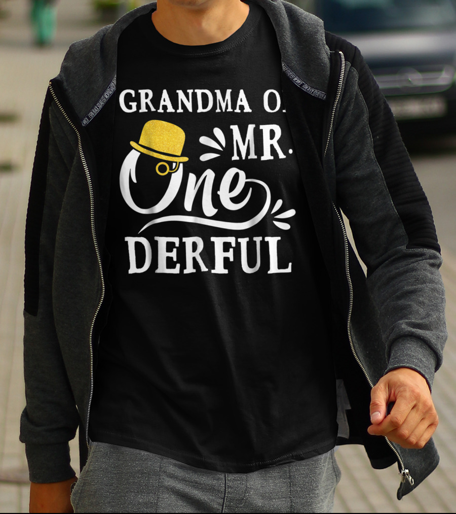 Grandma Of Mr. Onederful Bo's 1st Birthday T-Shirt