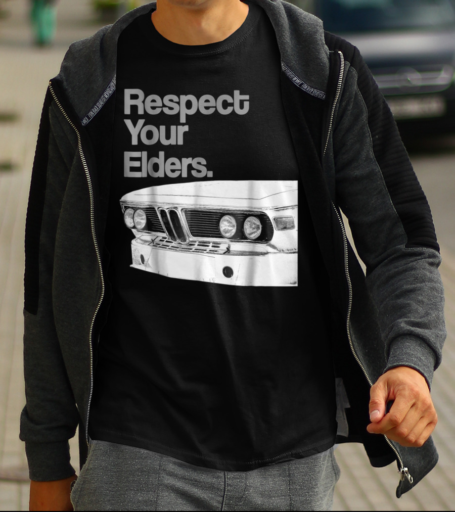 Respect Your Elders Vintage Euro Car Front Grille T-Shirt