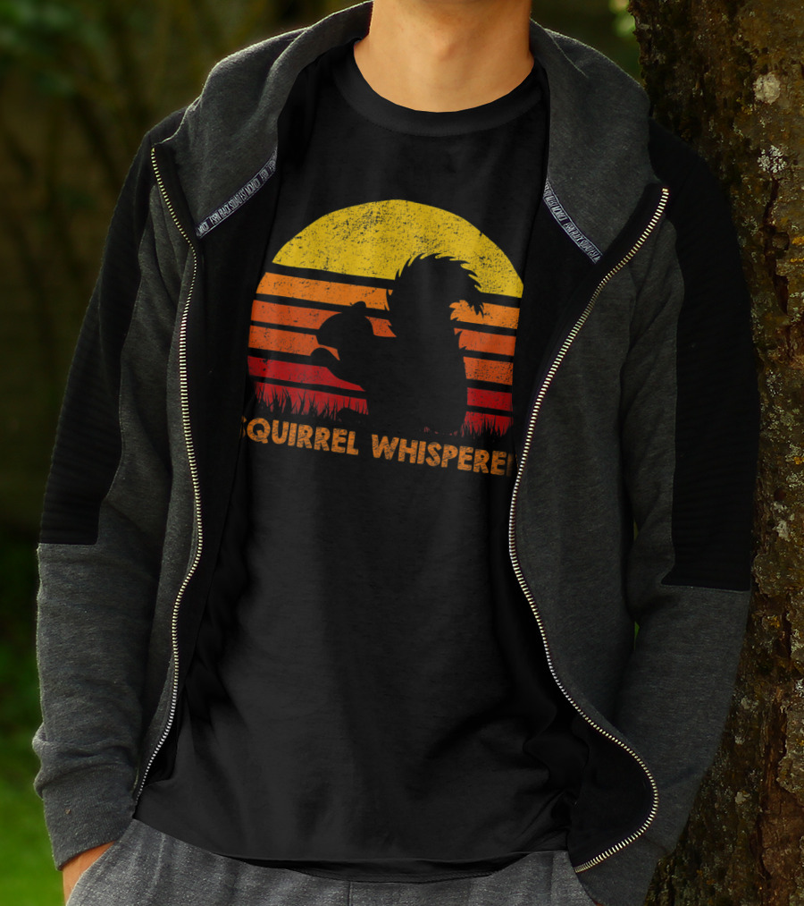 Squirrel Whisperer Sunset Retro T-Shirt