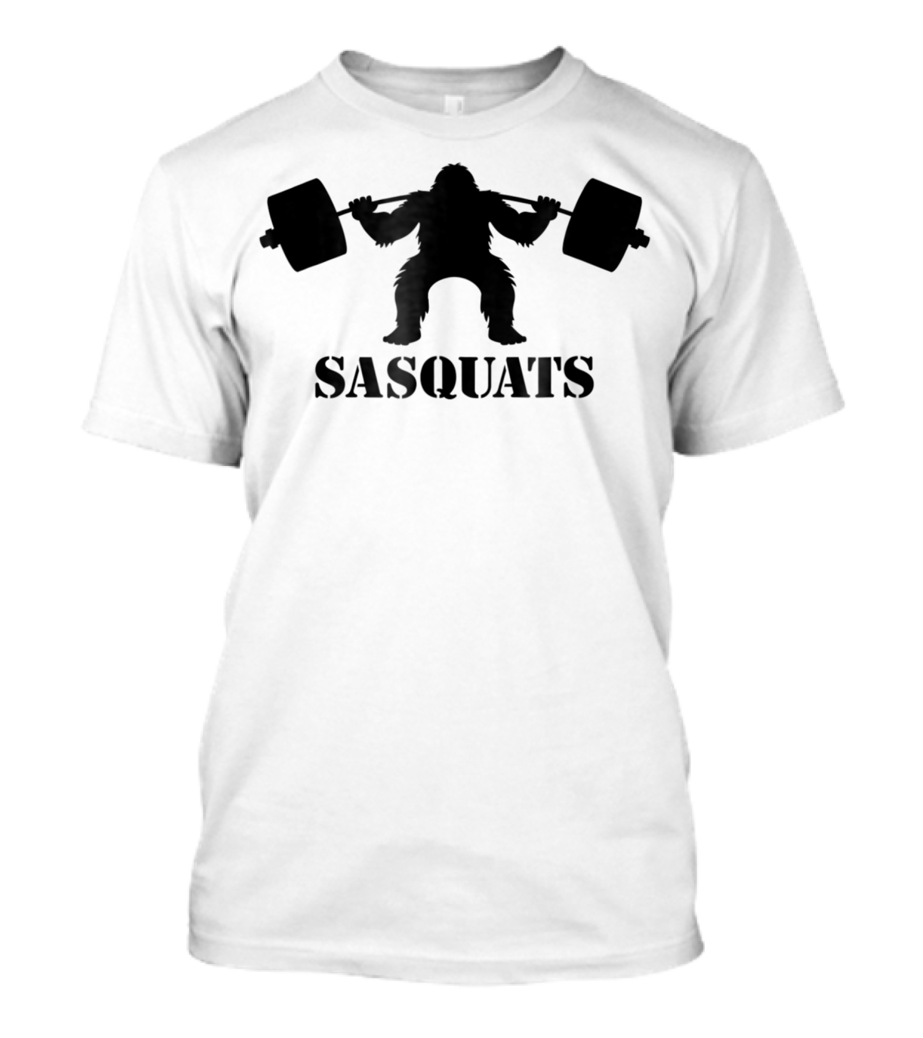 Sasquats Sasquatch Bigfoot Doing Squats With Weights T-Shirt