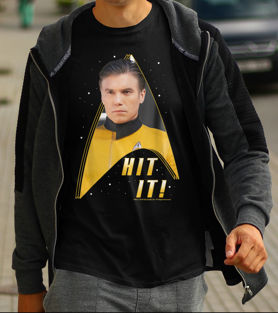 Star Trek Discovery Captain Pike Hit It Starfleet Delta Badge T-Shirt