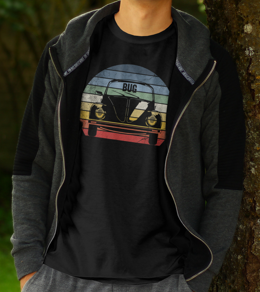 Classicbeetle Bug Vintage Stripes Retro T-Shirt