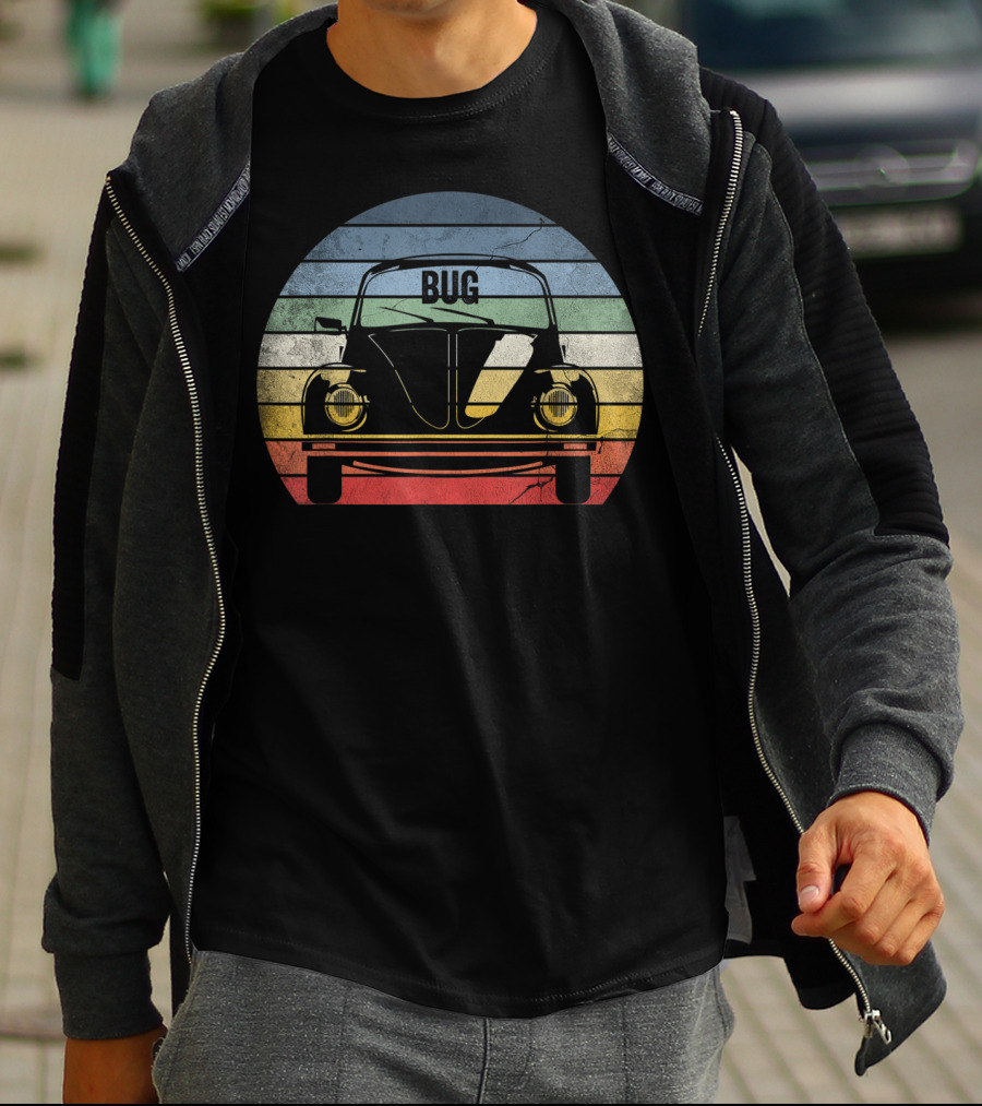 Classicbeetle Bug Vintage Stripes Retro T-Shirt