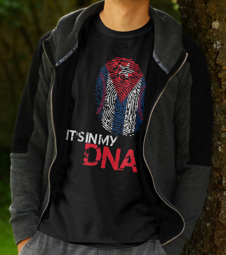 Cuba Baseball Cuban Flag It's In My DNA T-Shirt