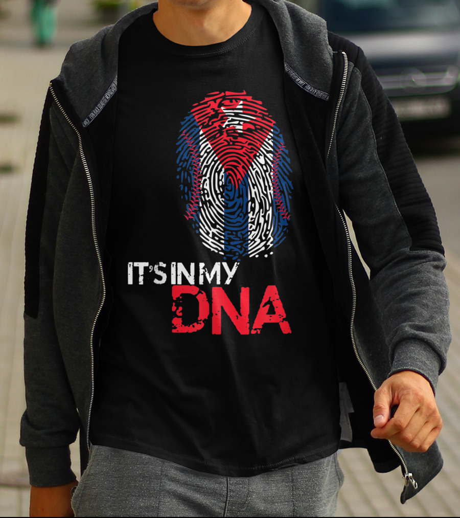 Cuba Baseball Cuban Flag It's In My DNA T-Shirt