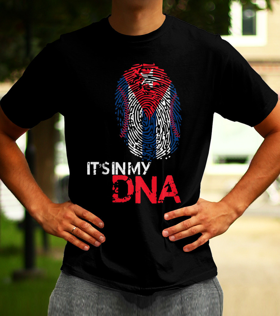 Cuba Baseball Cuban Flag It's In My DNA T-Shirt