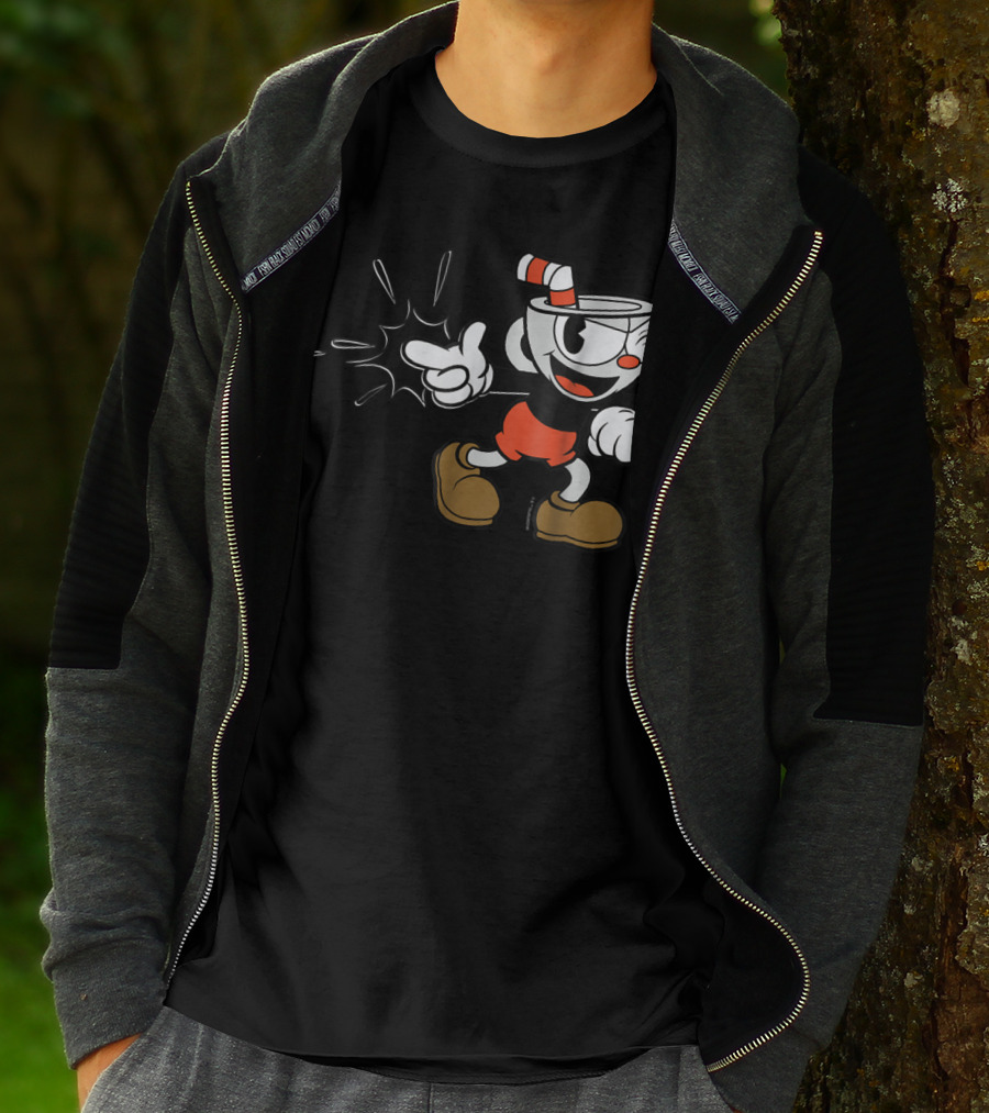 Cuphead Classic Wink Finger Snap Clap Iconic Pose T-Shirt