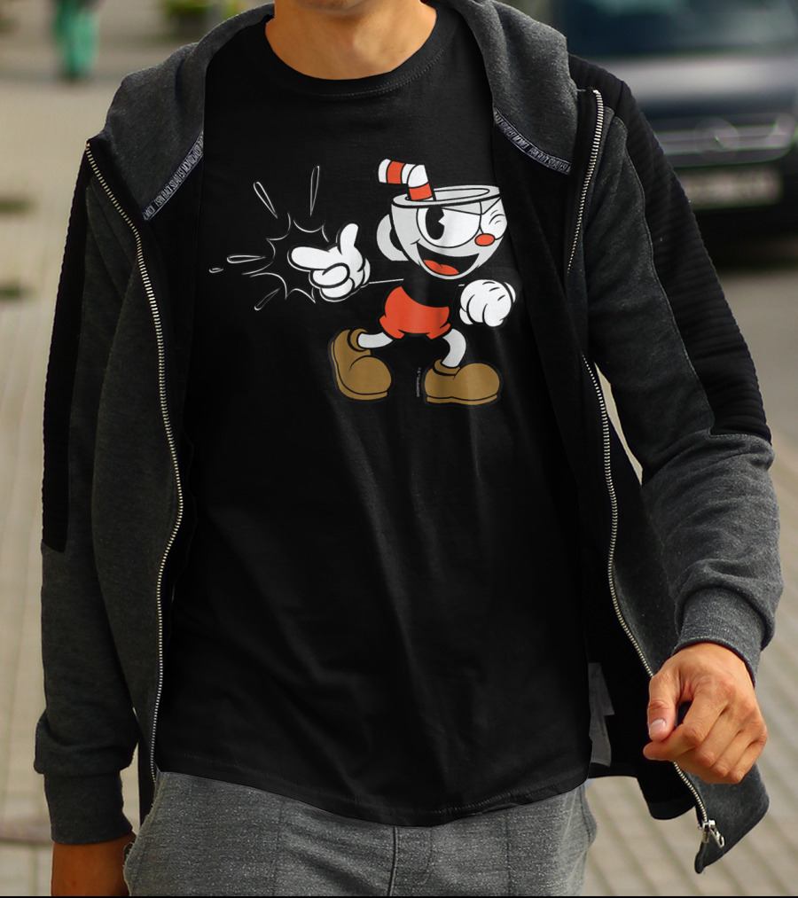 Cuphead Classic Wink Finger Snap Clap Iconic Pose T-Shirt