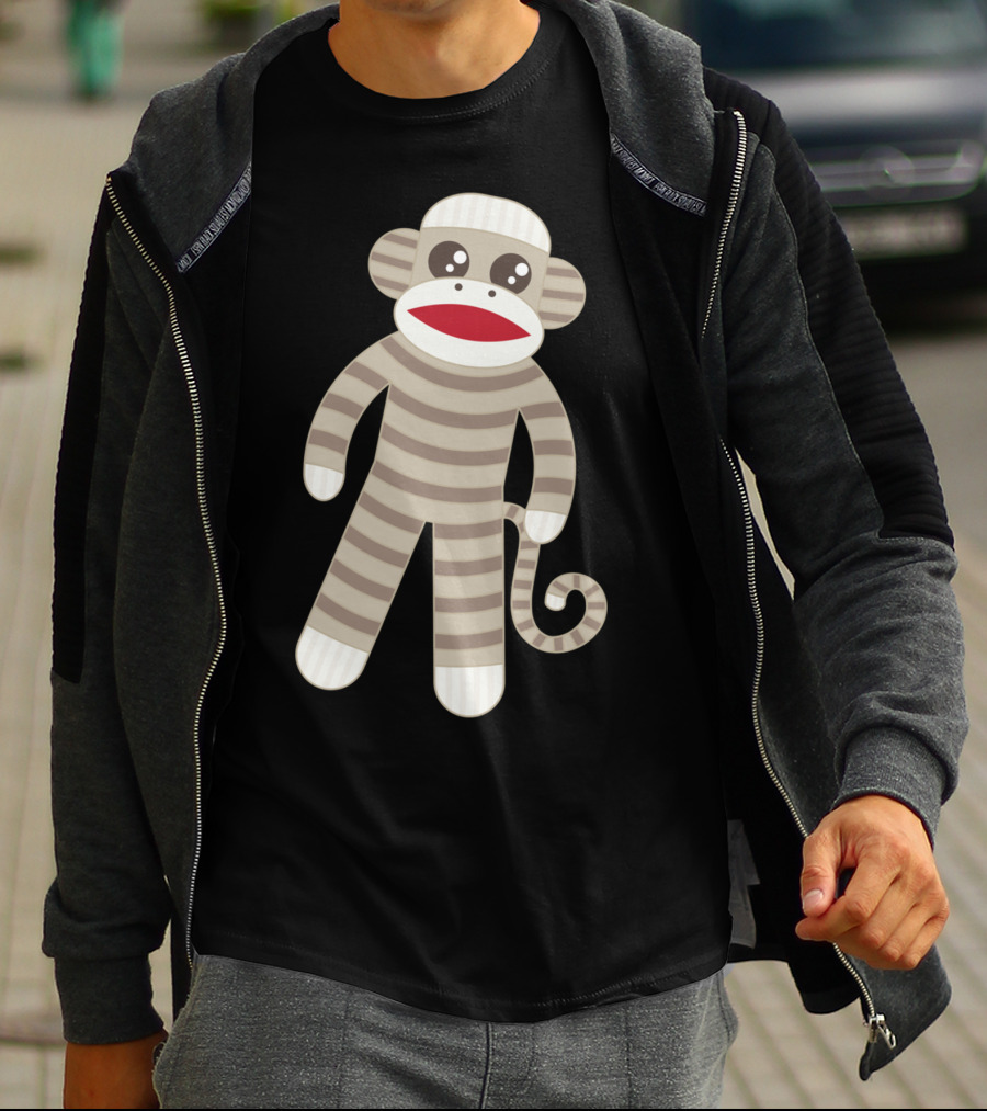 Cute Classic Striped Sock Monkey Toy T-Shirt