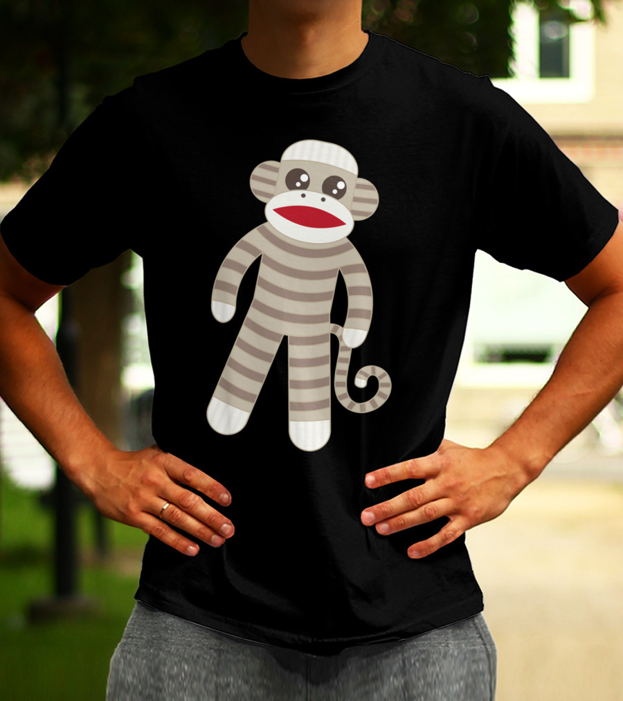 Cute Classic Striped Sock Monkey Toy T-Shirt