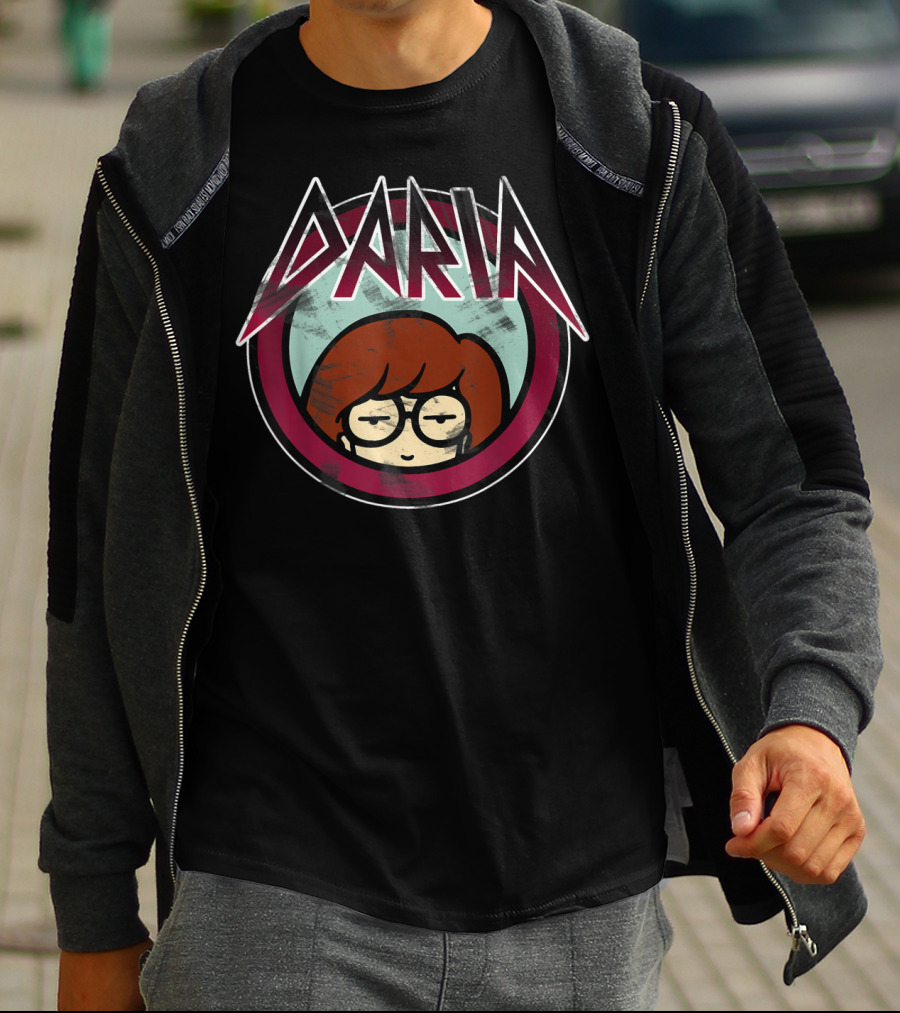 Daria Classic Metal Logo Grunge Style Icon With Glasses T-Shirt
