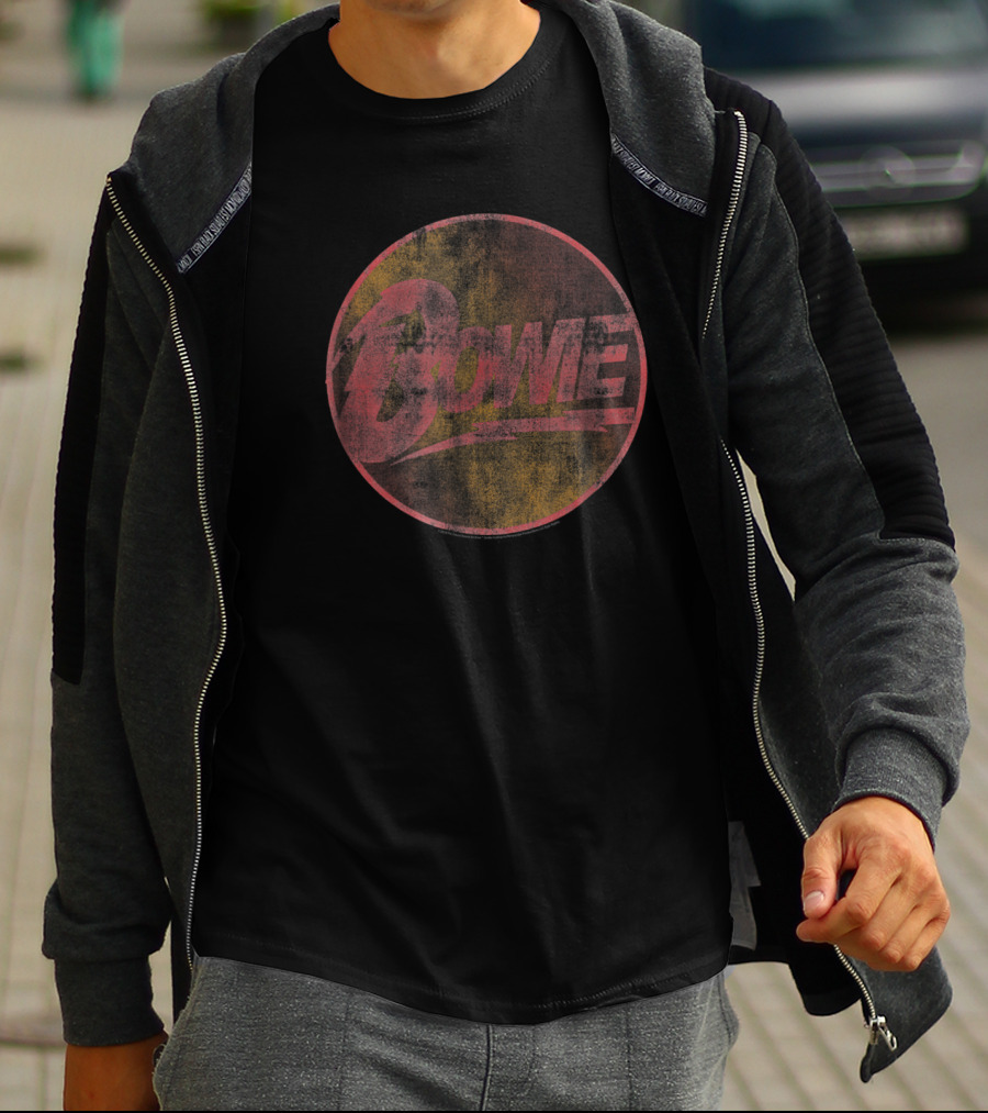 Bowie Lightning Bolt Vintage Circle T-Shirt