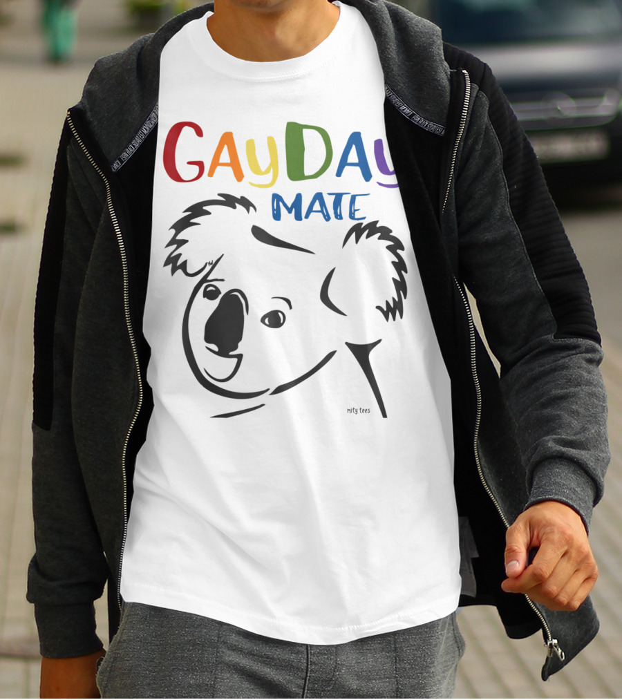 Australian Rainbow Koala Gay Day Mate Greeting T-Shirt