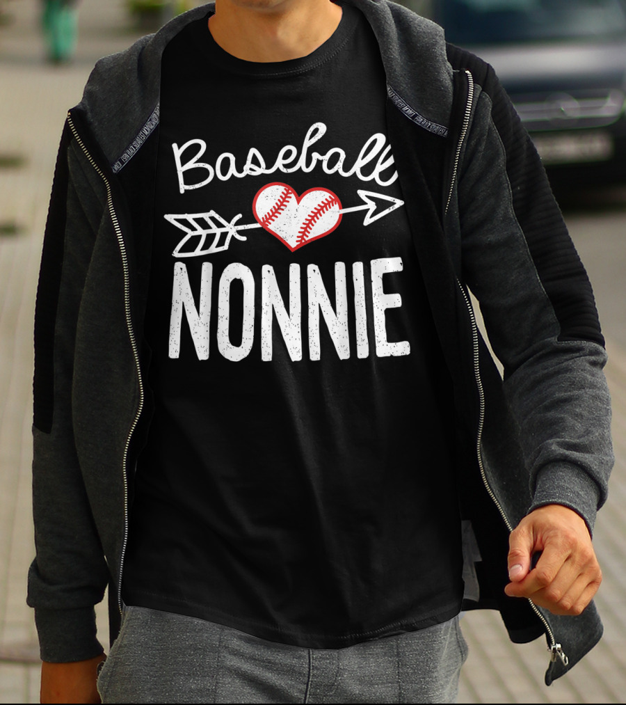 Baseball Nonnie Heart Arrow T-Shirt