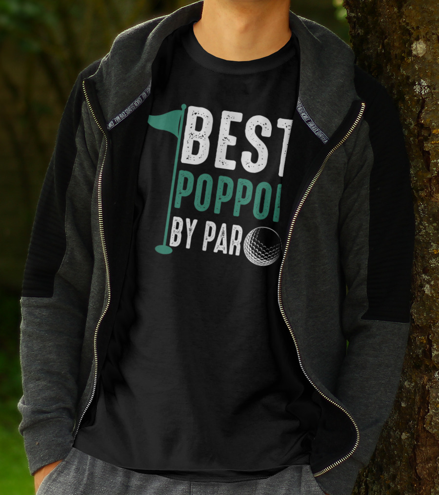 Best Poppop By Par Father's Day Golf Flag T-Shirt