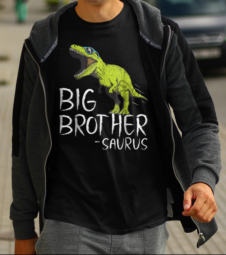 Big Brother Saurus Dinosaur With Sunglasses T-Shirt