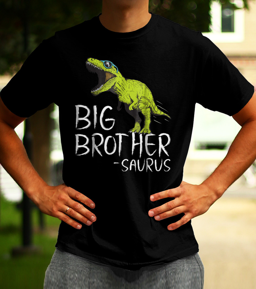Big Brother Saurus Dinosaur With Sunglasses T-Shirt