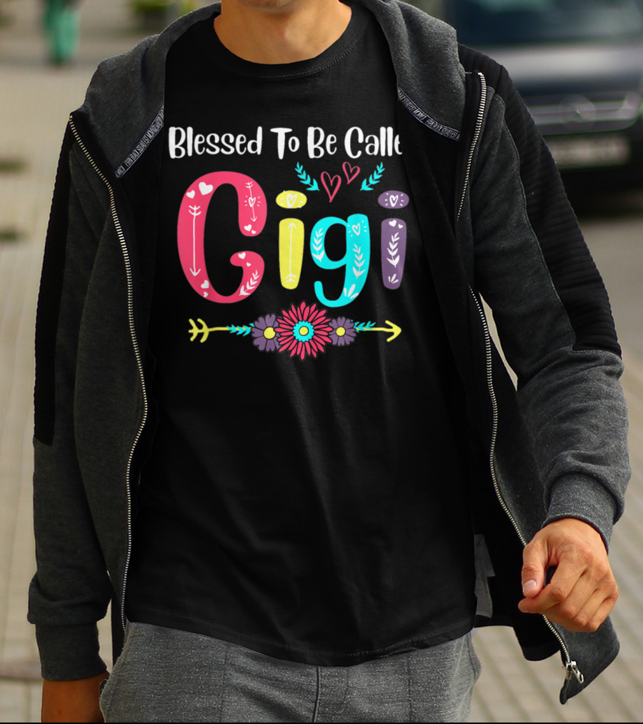 Blessed To Be Called Gigi Hearts Flowers Arrows T-Shirt